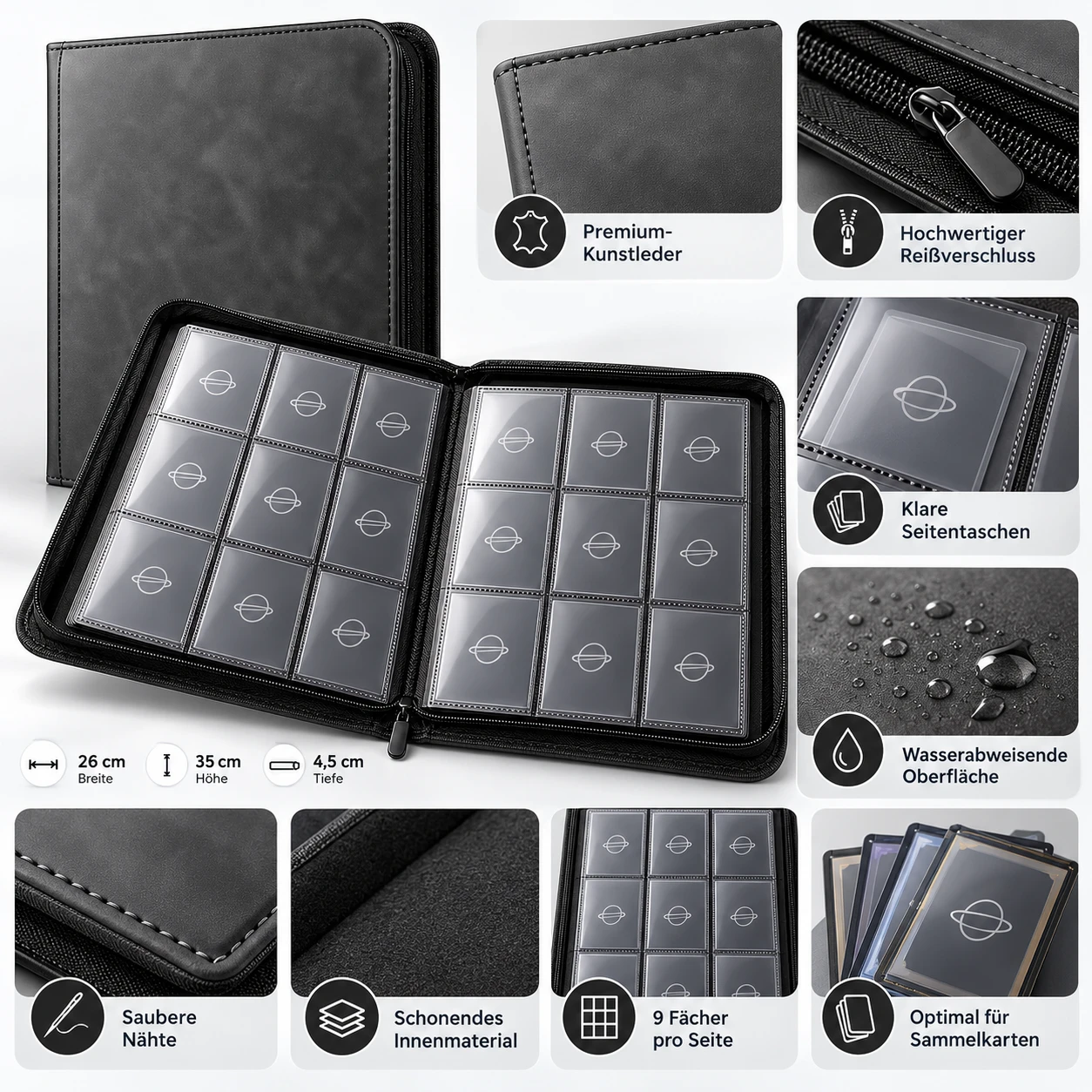 Zip-Binder · PU-Leder